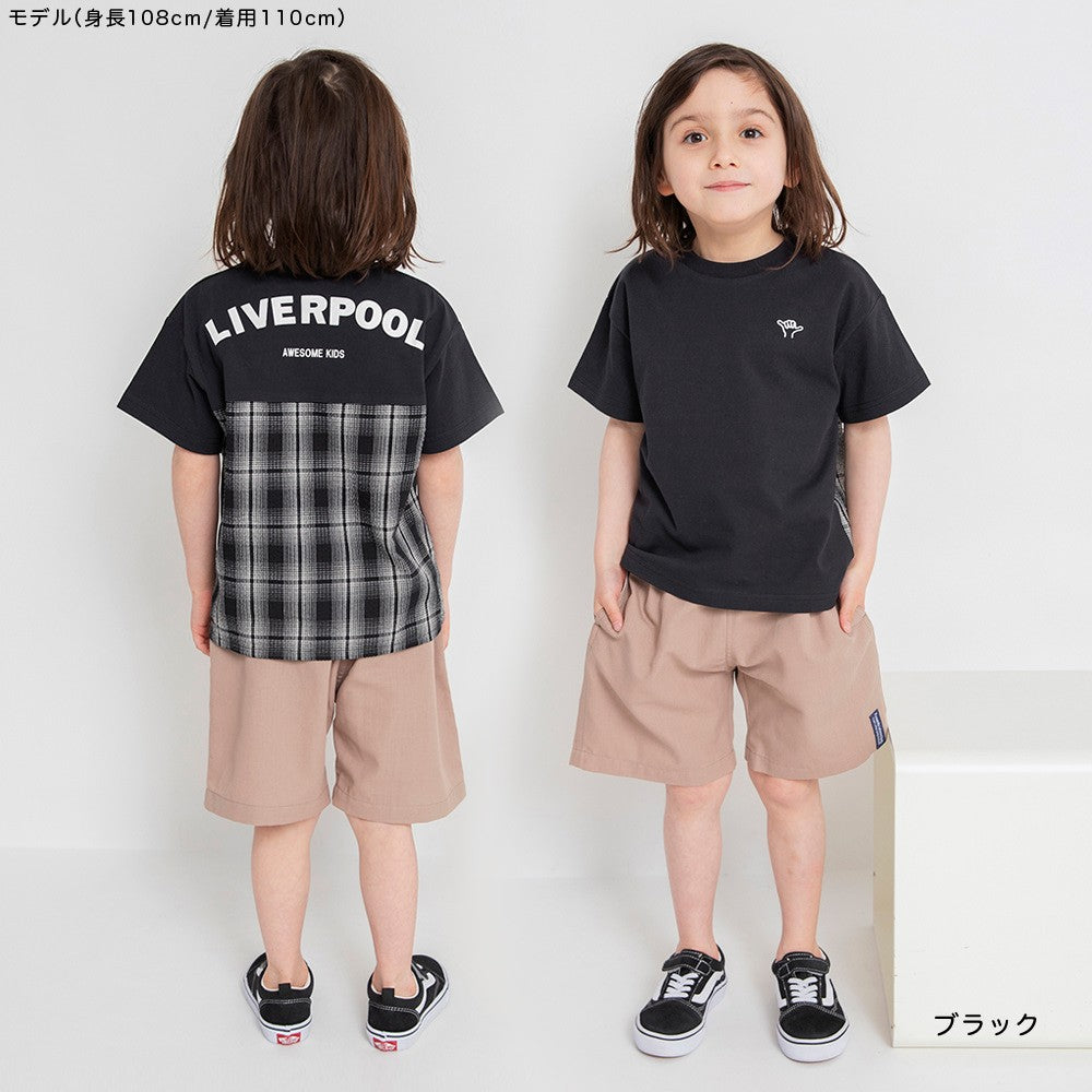 Japanese children's clothing Branches back stitching print top 80-150cm boys summer TOPS