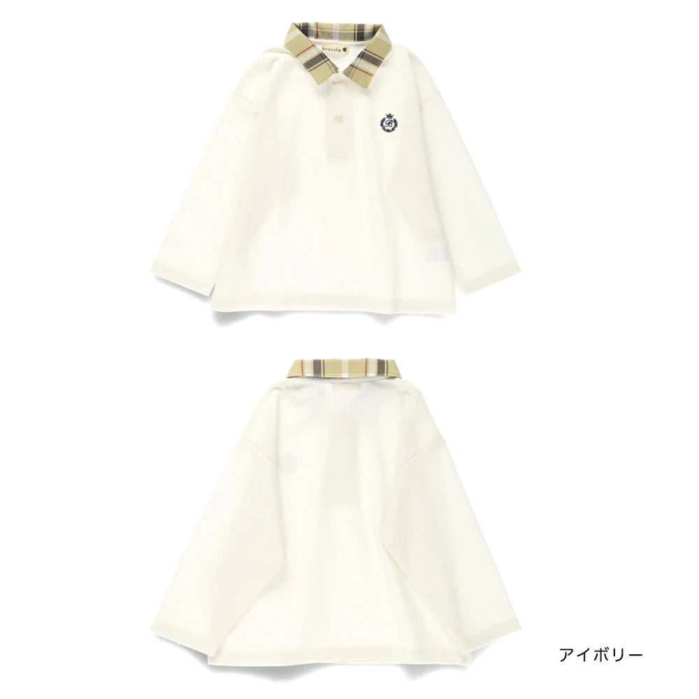 日本童裝 Branshes 格仔polo上衣 100-150cm 男童款 秋季 TOPS