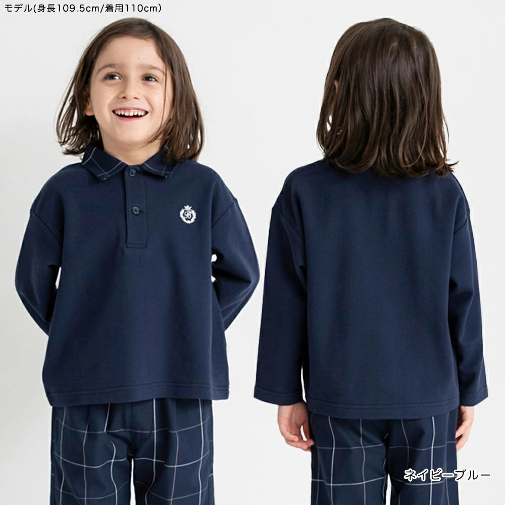 日本童裝 Branshes 格仔polo上衣 100-150cm 男童款 秋季 TOPS