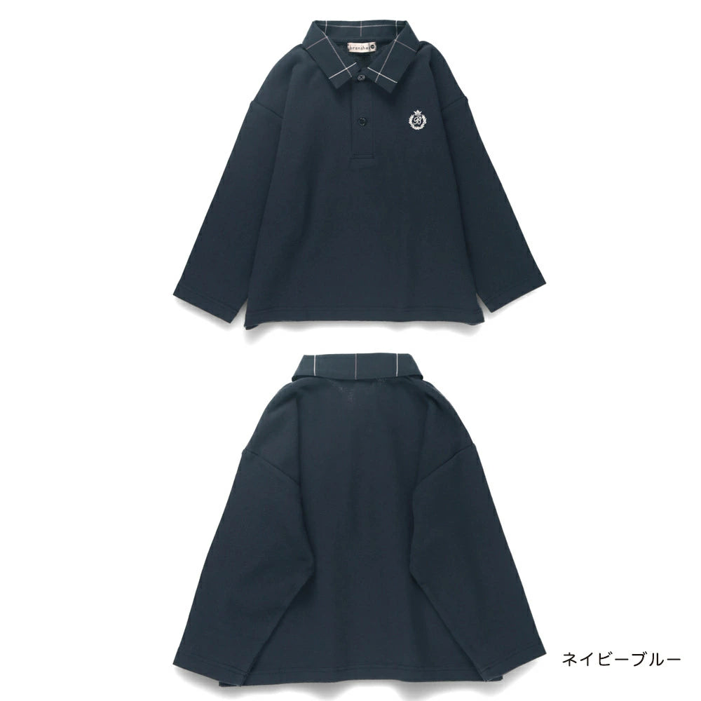 日本童裝 Branshes 格仔polo上衣 100-150cm 男童款 秋季 TOPS