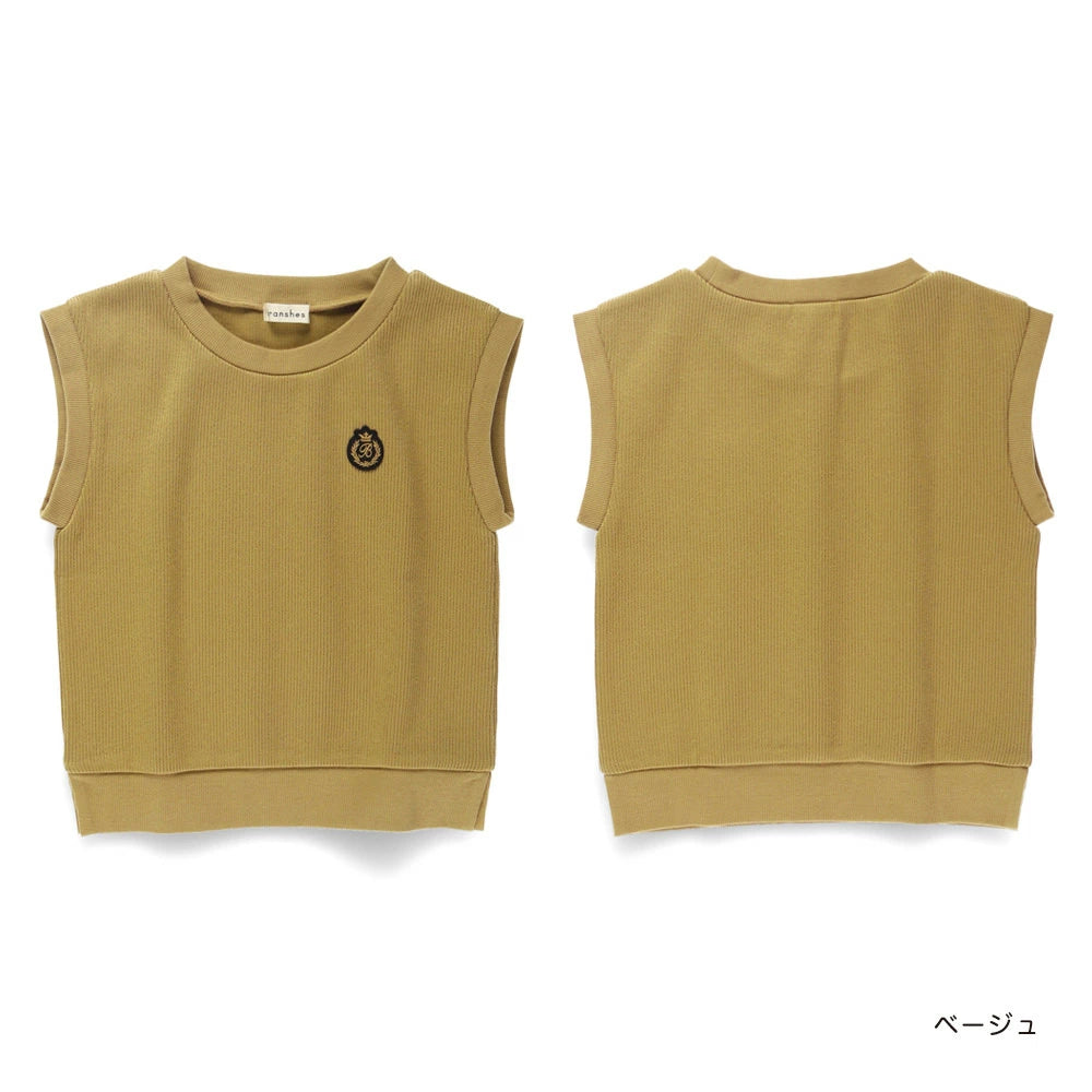 日本童裝 Branshes 暗紋衛衣背心 90-150cm 男童款 秋季 TOPS