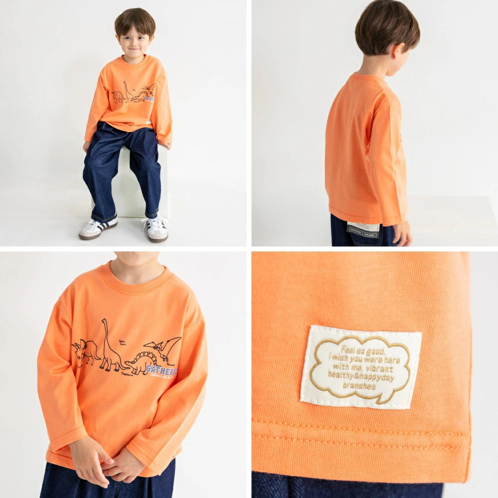 日本童裝 Branshes 印花長袖上衣 80-130cm 男童款 秋季 TOPS