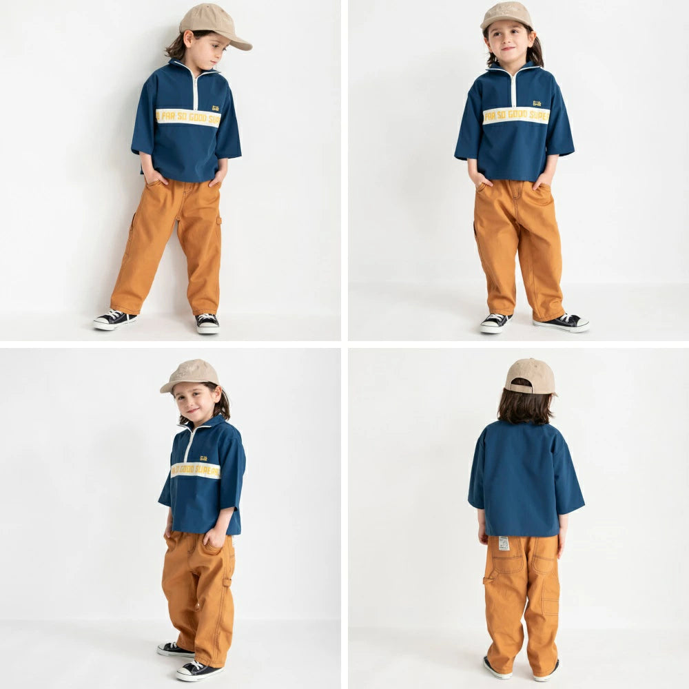 Japanese children's clothing Branches scallop silk layered waist top 90-150cm girls summer TOPS
