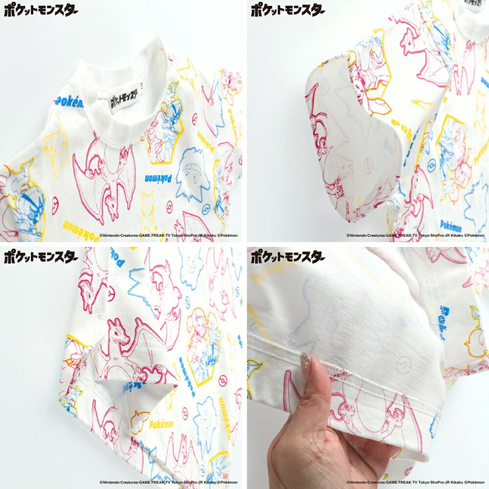 Japanese Children's Clothing Branches x Pokemon Print Tops (100-150cm) for Boys/Girls Summer