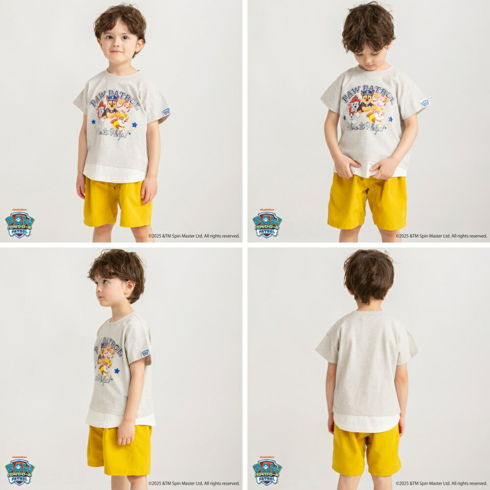 Japanese children's clothing Branches x PAW PATOROL short-sleeved tops 80-110cm boys/girls summer TOPS