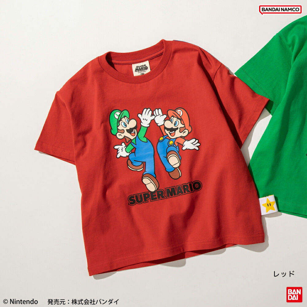 Japanese children's clothing Branches x Super Mario tops 100-150cm boys/girls summer TOPS