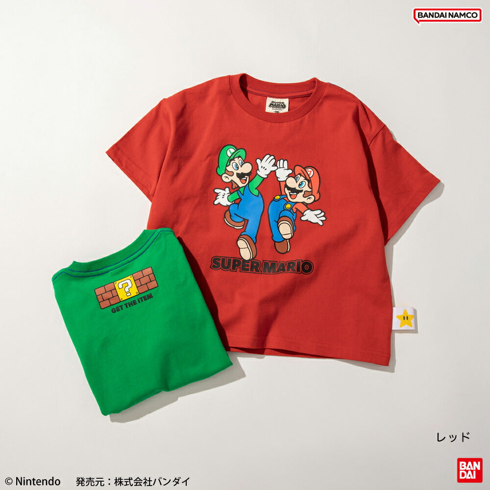 Japanese children's clothing Branches x Super Mario tops 100-150cm boys/girls summer TOPS