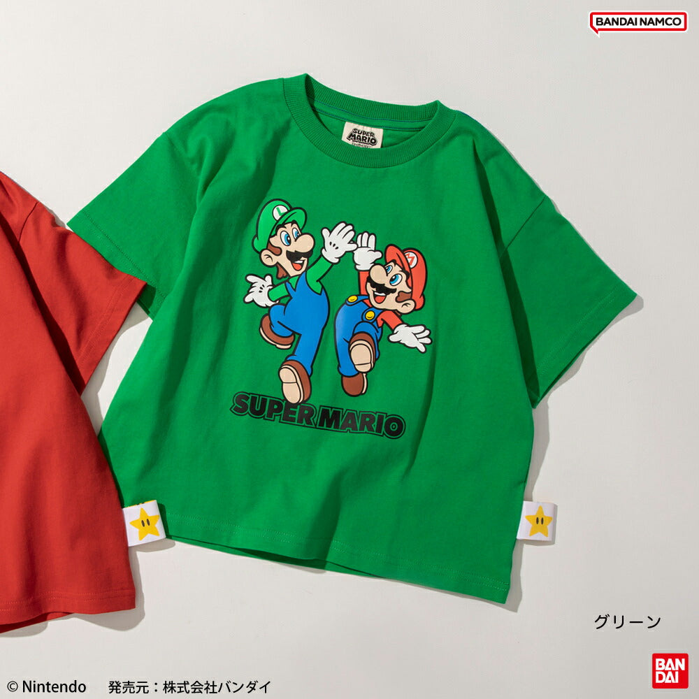 Japanese children's clothing Branches x Super Mario tops 100-150cm boys/girls summer TOPS