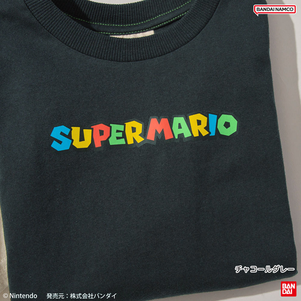 Japanese children's clothing Branches x Super Mario tops 100-150cm boys/girls summer TOPS