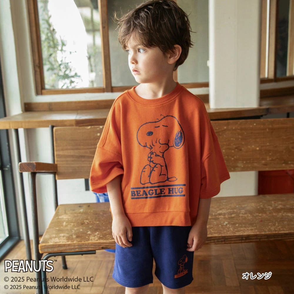 日本童裝 Branshes x PEANUTS 75周年 中袖印花衛衣 90-150cm 男童款/女童款 秋季 TOPS