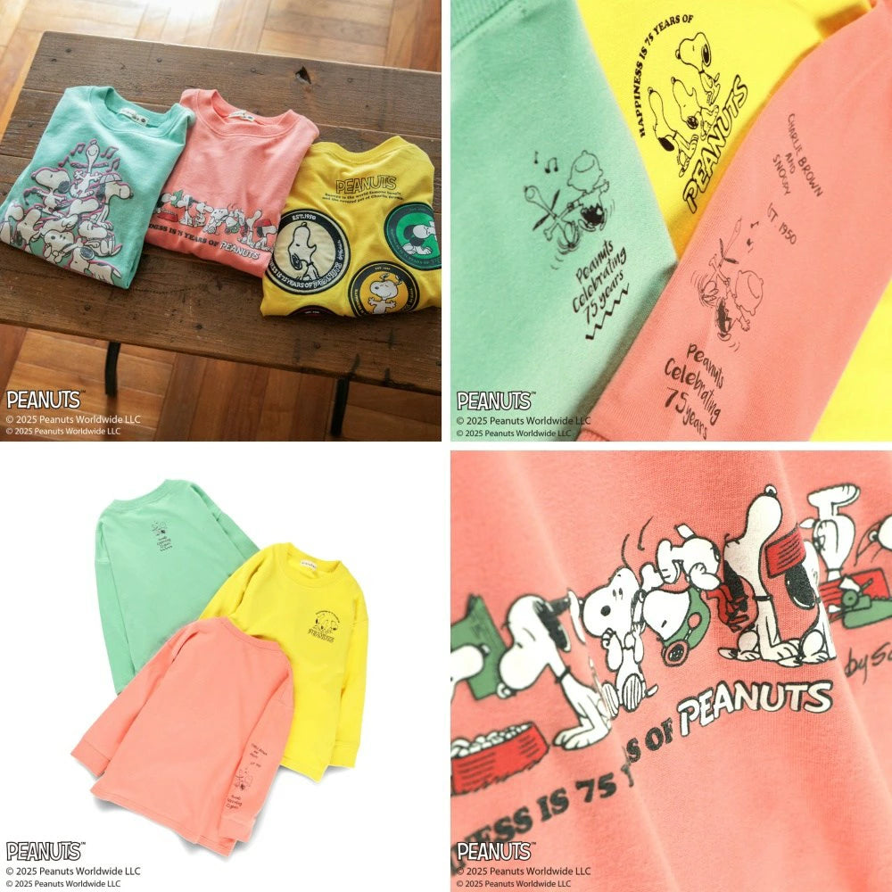 日本童裝 Branshes x PEANUTS 75周年 印花衛衣 90-150cm 男童款/女童款 秋季 TOPS