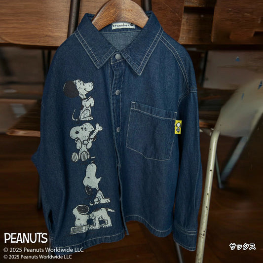 日本童裝 Branshes x PEANUTS 75周年 牛仔襯衫外套 100-130cm 男童款/女童款 秋季 OUTERWEAR