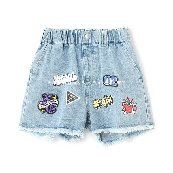 Japanese children's clothing X-girl Stages denim shorts 90-140cm girls' summer PANTS