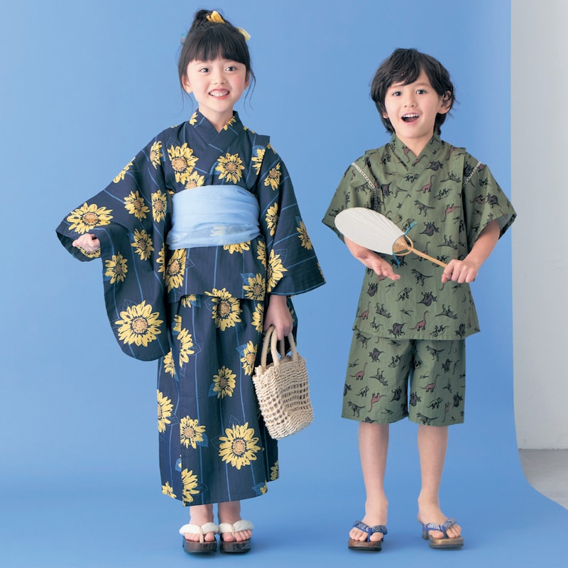 GITA Jinbei Japanese Kimono 90-140cm for Boys and Girls Summer Other Brands Children's Clothing TOPS PANTS Japanese Summer Festival Special