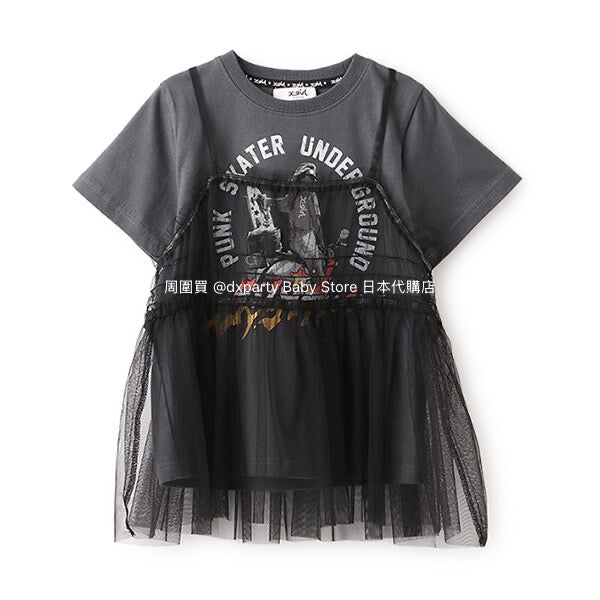 Japanese children's clothing X-girl Stages tulle butt top 90-140cm girls summer TOPS