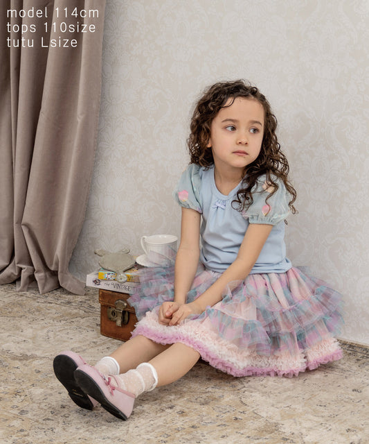 Japanese children's clothing panpantutu puff sleeve top 80-150cm girls summer TOPS