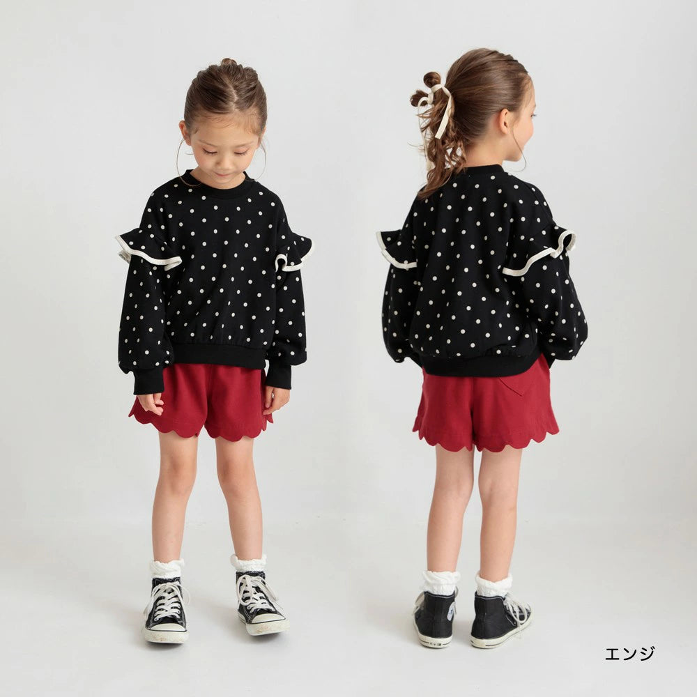 Japanese children's clothing Branches scallop silk layered waist top 90-150cm girls summer TOPS