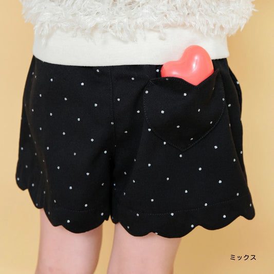 日本童裝 Branshes 波浪紋短褲 90-150cm 女童款 秋季 PANTS 聖誕紅/新年紅