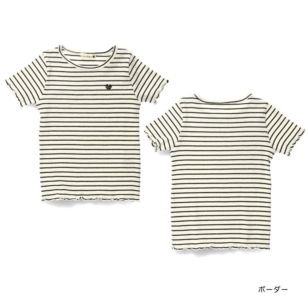 Japanese children's clothing Branches striped top 80-160cm girls spring and summer TOPS