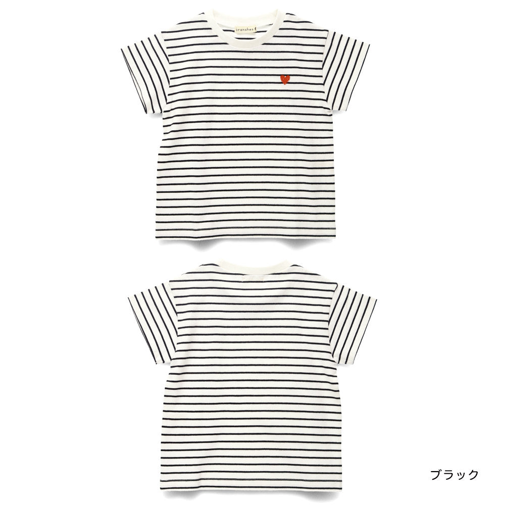Japanese children's clothing Branches heart short-sleeved top 80-130cm girls summer TOPS