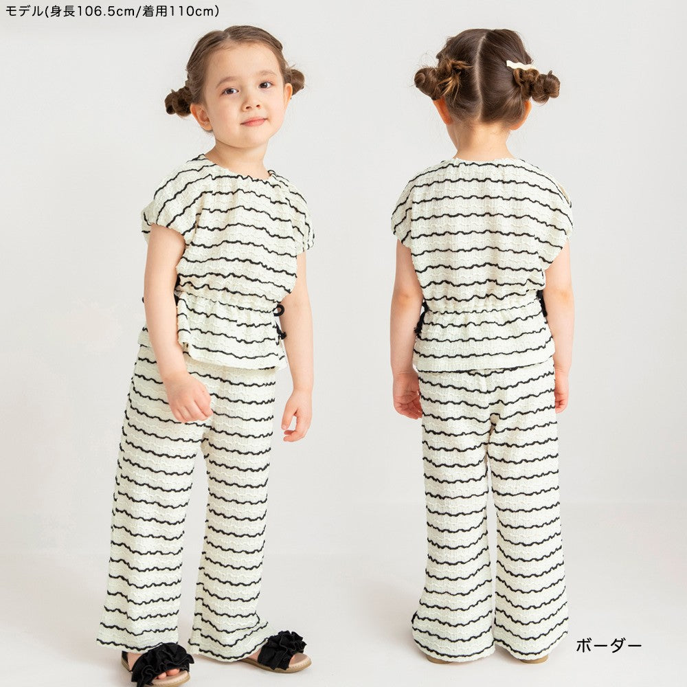 Japanese children's clothing Branches jacquard off-the-shoulder top 80-150cm girls summer TOPS