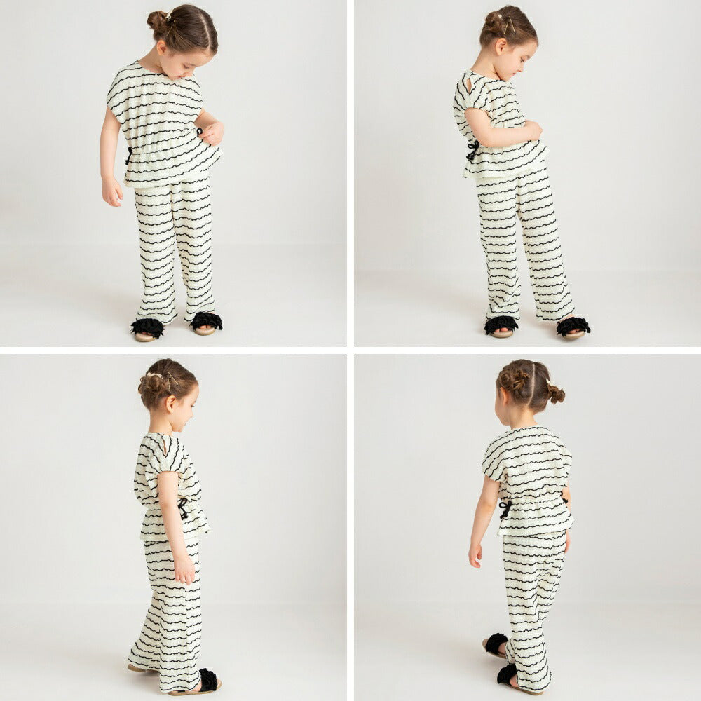 Japanese children's clothing Branches jacquard off-the-shoulder top 80-150cm girls summer TOPS