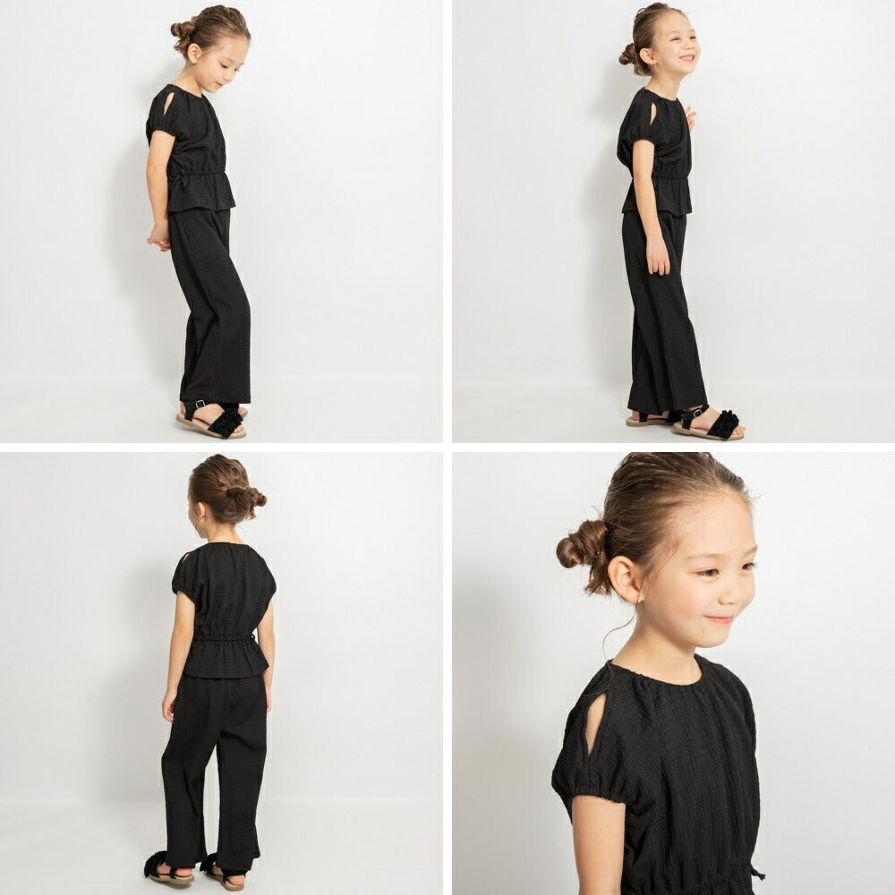 Japanese children's clothing Branches jacquard off-the-shoulder top 80-150cm girls summer TOPS