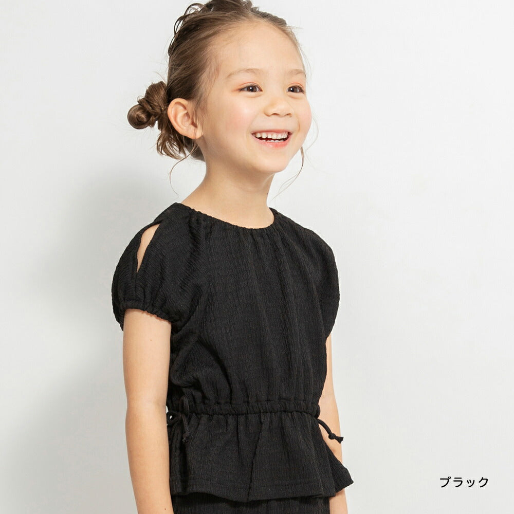 Japanese children's clothing Branches jacquard off-the-shoulder top 80-150cm girls summer TOPS
