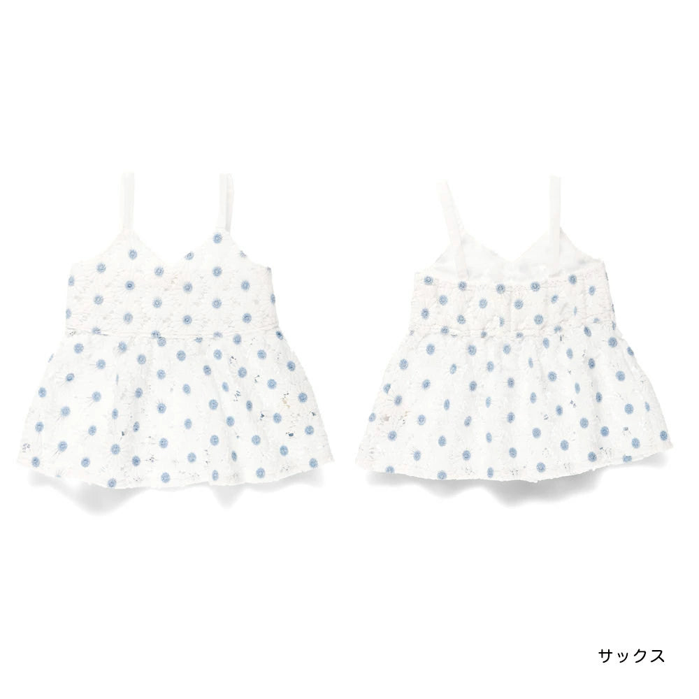 Japanese children's clothing Branches floral lace camisole top 90-150cm girls summer TOPS
