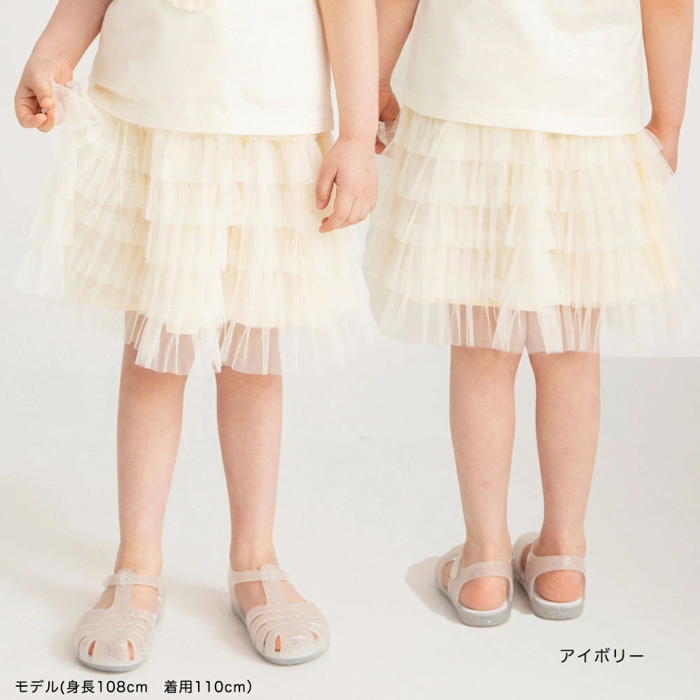 Japanese children's clothing Branches mesh skirt 90-135cm girls summer SKIRTS