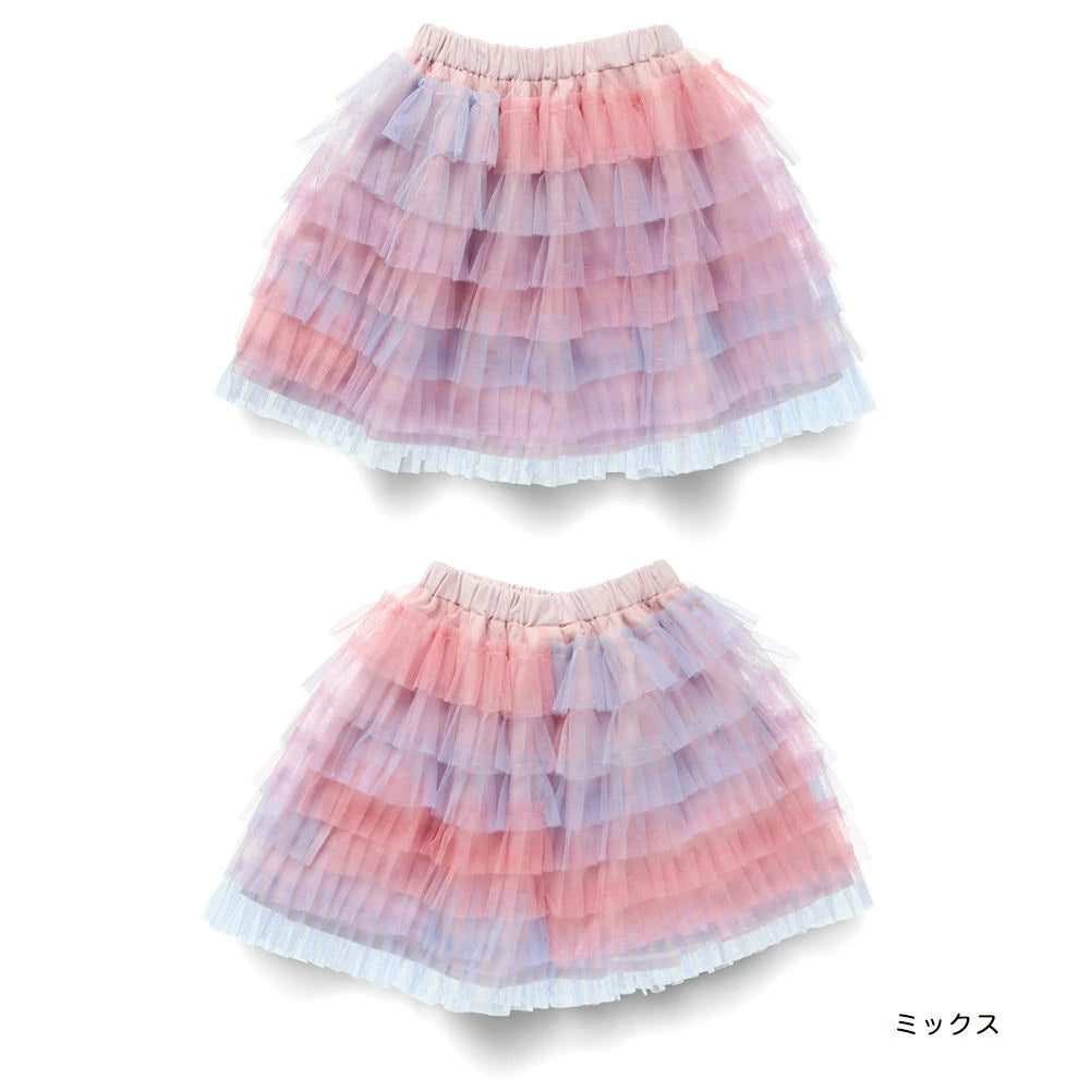 Japanese children's clothing Branches mesh skirt 90-135cm girls summer SKIRTS