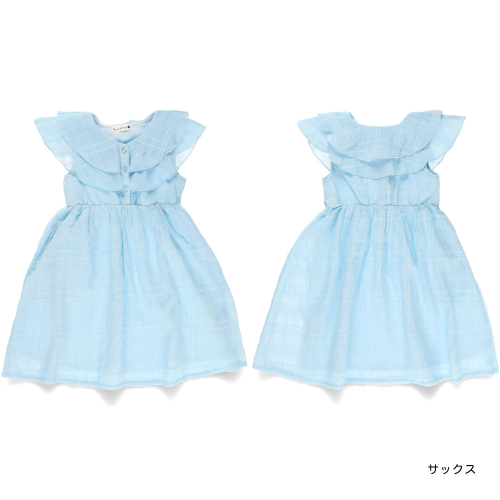 Japanese children's clothing Branches plaid dress 80-150cm girls summer dresses