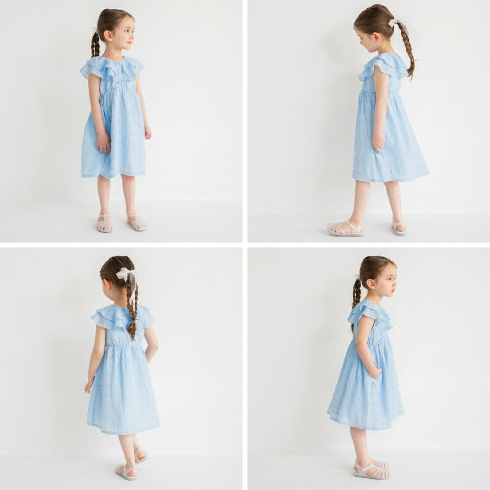Japanese children's clothing Branches plaid dress 80-150cm girls summer dresses