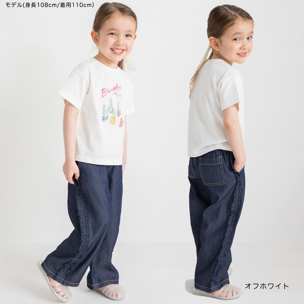 Japanese children's clothing Branches printed tops 80-150cm girls summer TOPS