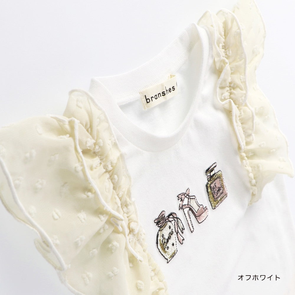 Japanese children's clothing Branches chiffon sleeve vest 80-150cm girls summer TOPS