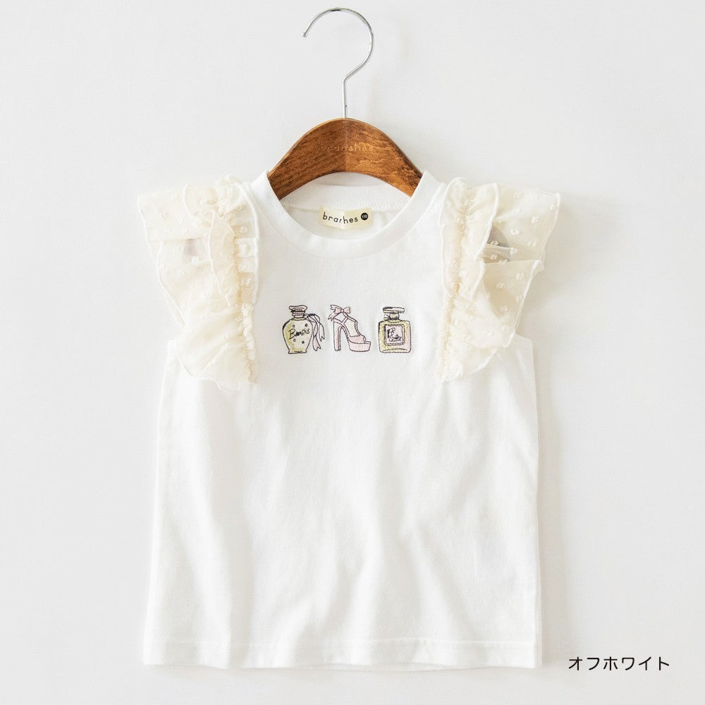 Japanese children's clothing Branches chiffon sleeve vest 80-150cm girls summer TOPS