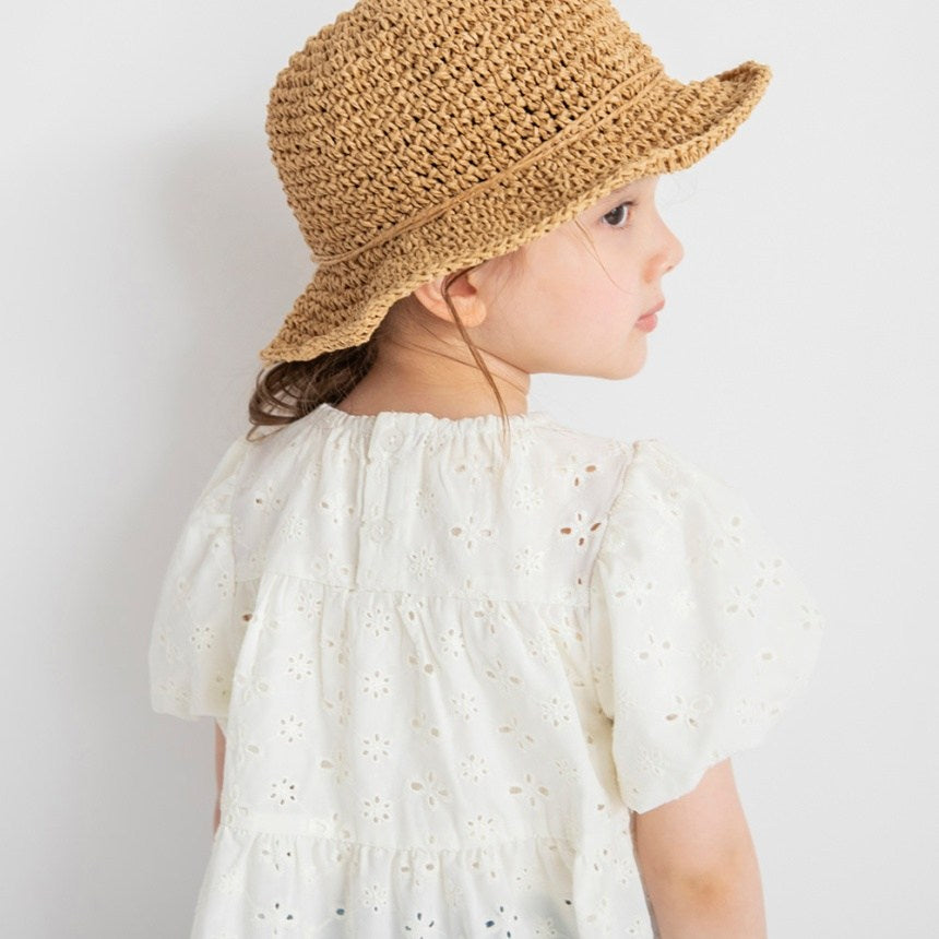 Japanese children's clothing Branches scallop silk layered waist top 90-150cm girls summer TOPS