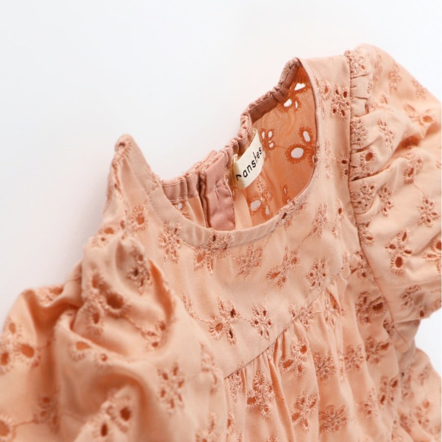 Japanese children's clothing Branches scallop silk layered waist top 90-150cm girls summer TOPS