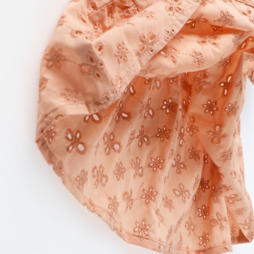 Japanese children's clothing Branches scallop silk layered waist top 90-150cm girls summer TOPS