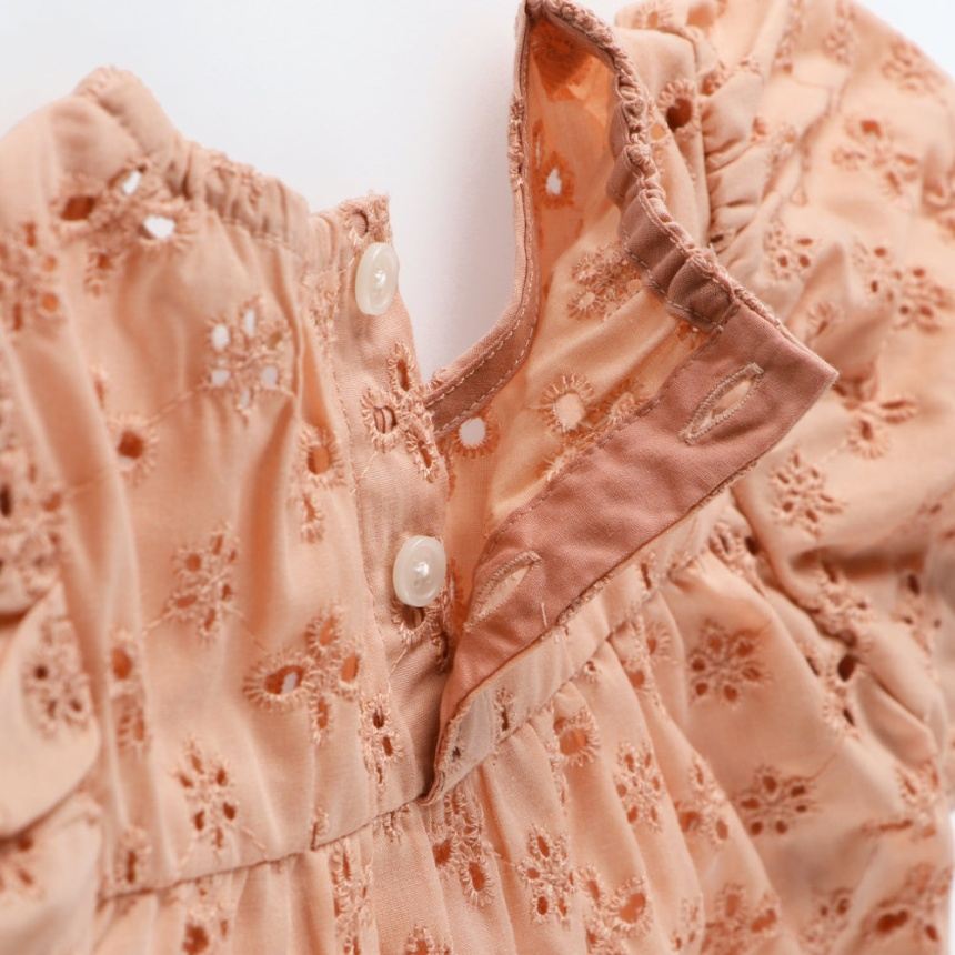 Japanese children's clothing Branches scallop silk layered waist top 90-150cm girls summer TOPS
