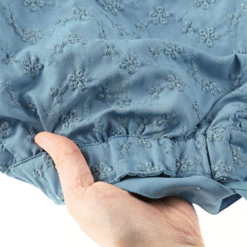 Japanese children's clothing Branches shoulder embroidery ruffle jumpsuit 90-150cm girls summer jumpsuit