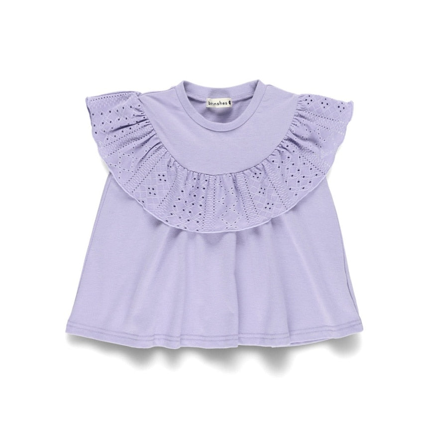 Japanese children's clothing Branches lace hollow two-piece suit 80-150cm girls summer TOPS PANTS