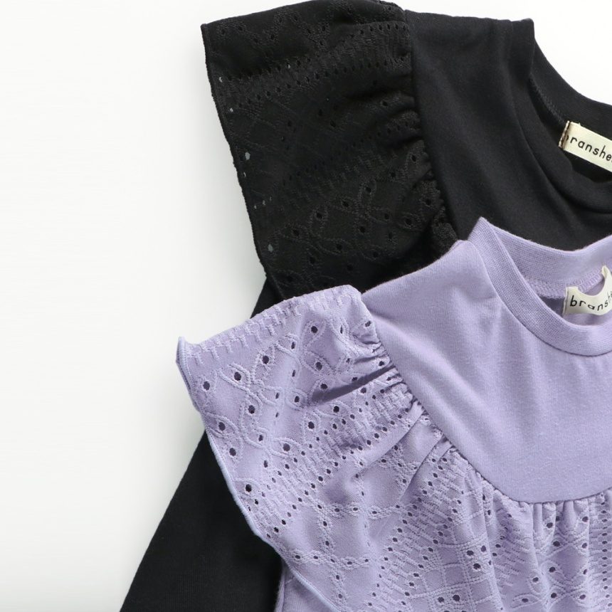 Japanese children's clothing Branches lace hollow two-piece suit 80-150cm girls summer TOPS PANTS