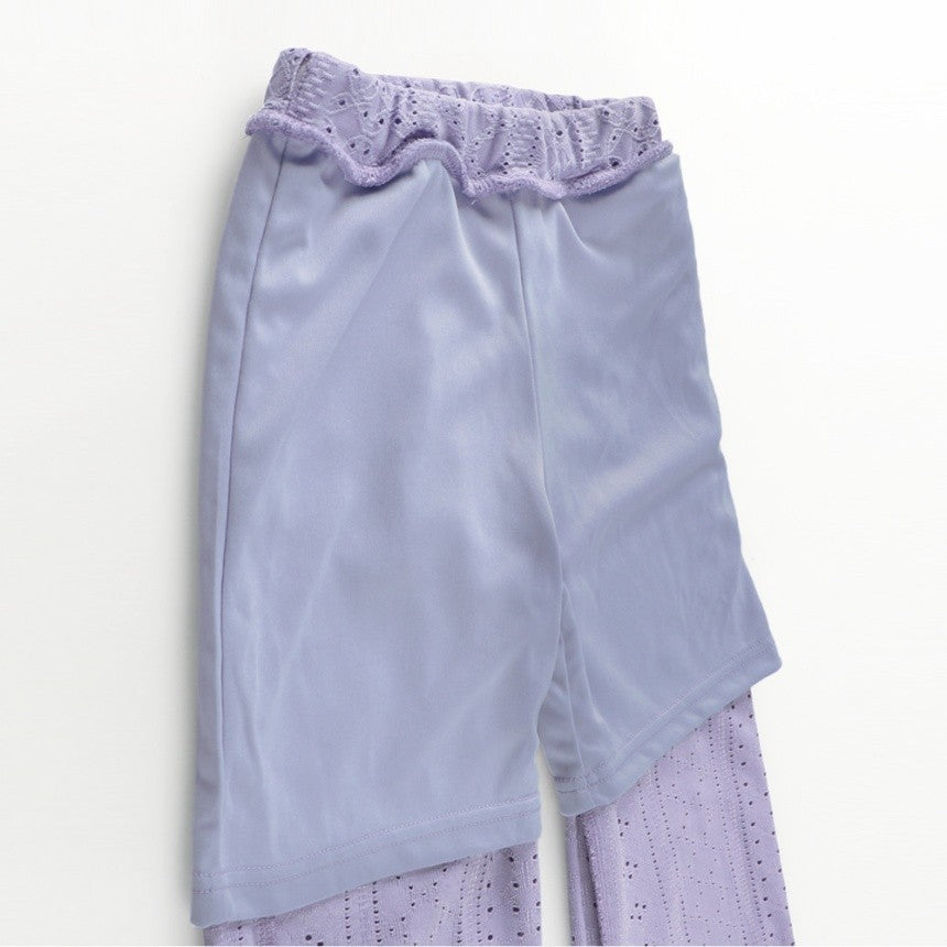 Japanese children's clothing Branches lace hollow two-piece suit 80-150cm girls summer TOPS PANTS