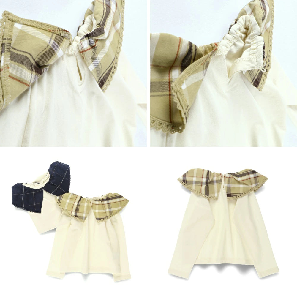 日本童裝 Branshes 格紋領上衣 80-150cm 女童款 秋季 TOPS