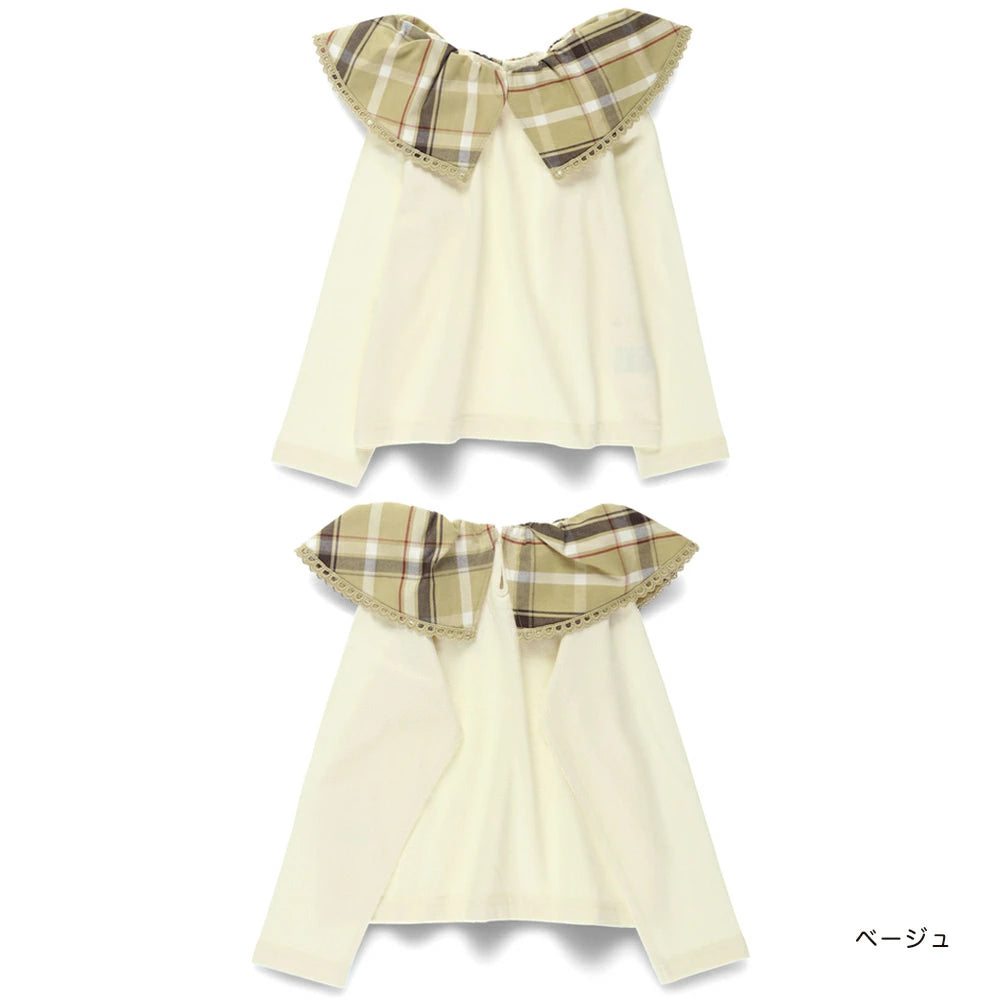 日本童裝 Branshes 格紋領上衣 80-150cm 女童款 秋季 TOPS