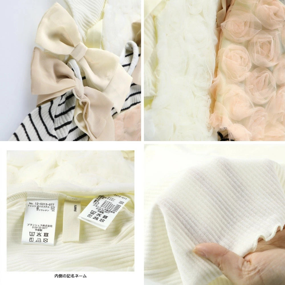 Japanese children's clothing Branches scallop silk layered waist top 90-150cm girls summer TOPS