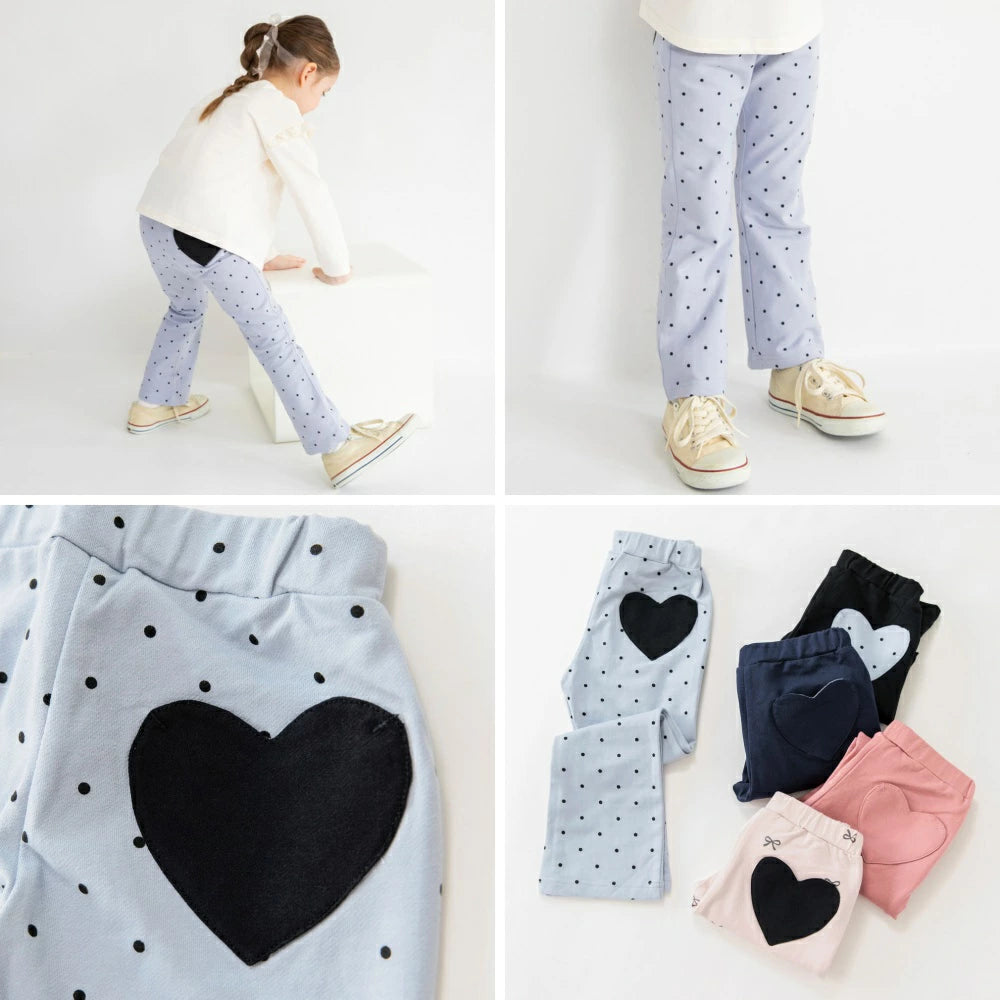 日本童裝 Branshes 心型口袋休閒長褲 80-130cm 女童款 秋季 PANTS