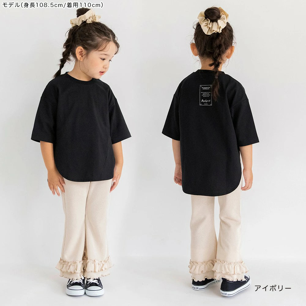 Japanese children's clothing Branches scallop silk layered waist top 90-150cm girls summer TOPS