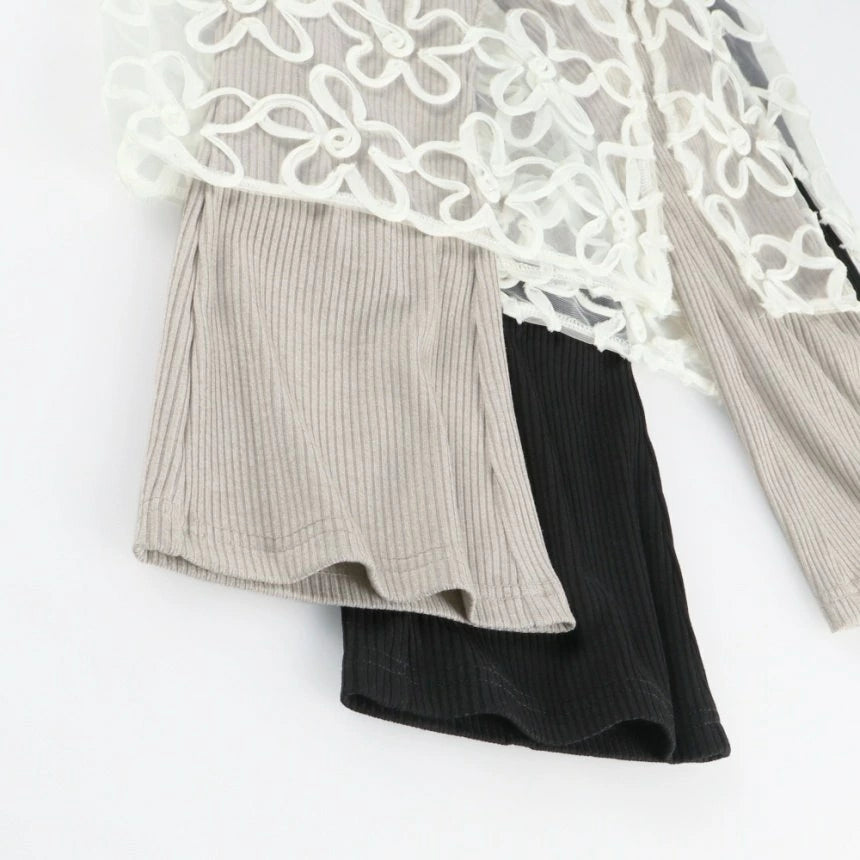 Japanese children's clothing Branches scallop silk layered waist top 90-150cm girls summer TOPS
